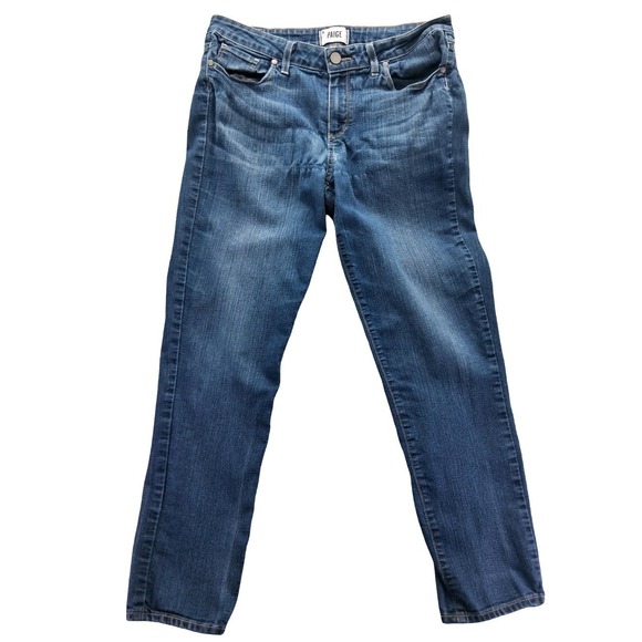 PAIGE Denim - Paige Kylie Crop Jeans Womens 32 Blue Mid Rise Cropped Stretch Denim Pants